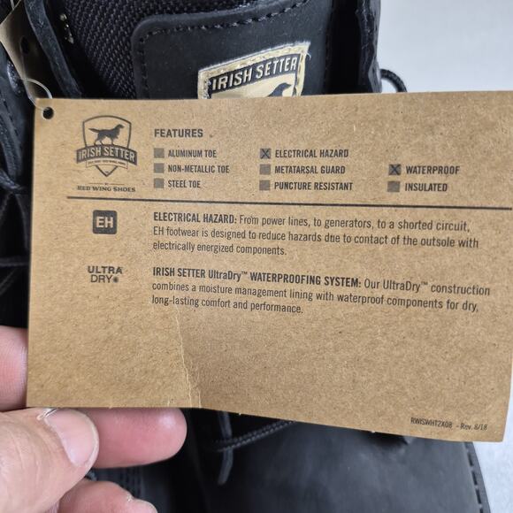 Irish Setter Hopkins 6” Boots Waterproof Soft Toe Leather 83671 Mens Sz 10.5 D - Picture 9 of 10